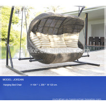 Diseño moderno ratán jardín muebles hamaca tres asientos silla oscilante